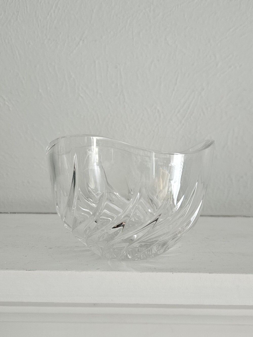 Vintage Mikasa Cadence Wavy Swirl Cut Leaded Crystal Bowl